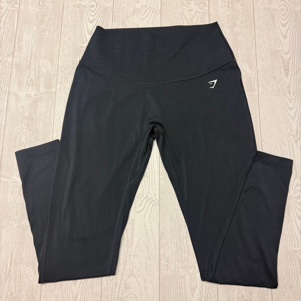 Gymshark Women’s XL Black Workout Leggings Logo Athletic Gym Activewear - Picture 2 of 8
